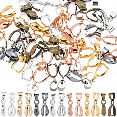 70Pcs 7 Colors Alloy Ice Pick Pinch Bails for Pendant Making FIND-SP0002-03-1