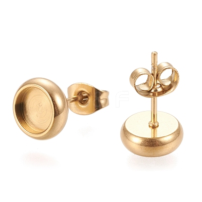 Ion Plating(IP) 304 Stainless Steel Stud Earring Settings STAS-K202-05B-G-1