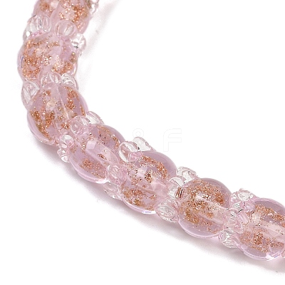 Gold Sand Lampwork Beads Strands LAMP-P069-02A-01-1