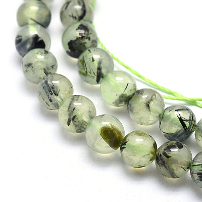 Natural Prehnite Beads Strands G-K224-03-6mm-1