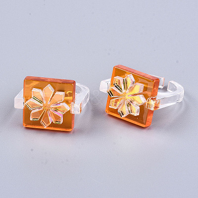 Transparent Resin Cuff Rings RJEW-T017-02-1