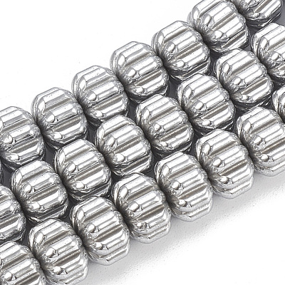 Electroplate Non-magnetic Synthetic Hematite Corrugated Beads Strands G-T061-108K-1