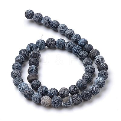 Natural & Dyed Crackle Agate Bead Strands G-T056-6mm-01-1