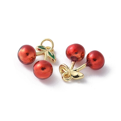Brass Enamel Charms KK-D336-06G-04-1