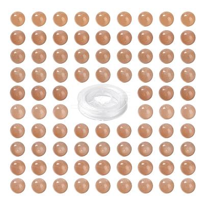 100Pcs 8mm Grade AAA Natural Gemstone Sunstone Round Beads DIY-LS0002-56-1
