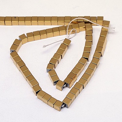 Electroplate Non-magnetic Synthetic Hematite Beads Strands G-J170A-2x2mm-07-1
