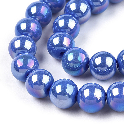Electroplate Opaque Glass Beads Strands LS-GLAA-T032-P4mm-AB11-1