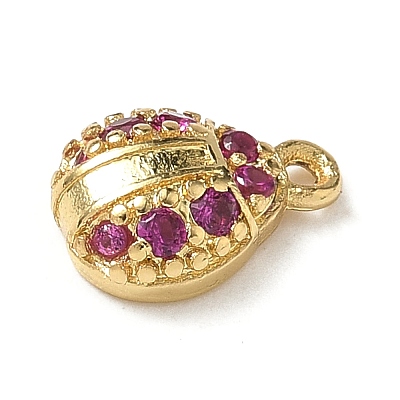 Brass Micro Pave Cubic Zirconia Charms KK-I276-38G-1