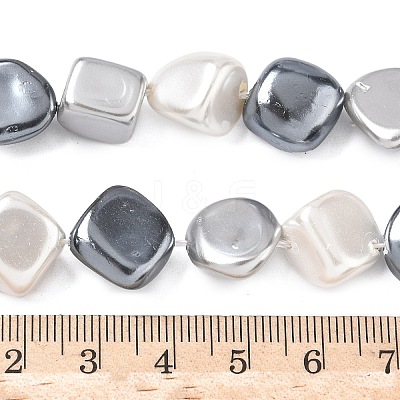 Electroplated Shell Pearl Beads Strands BSHE-D301-02F-1