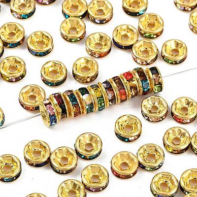 Brass Rhinestone Spacer Beads RB-A014-Z7mm-37G-1
