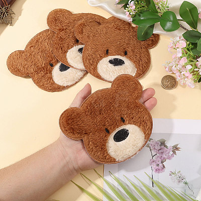 Computerized Embroidery Polyester with Fur Iron on/Sew on Patches DIY-WH0671-397B-1