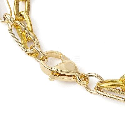 Iron Cable Chain & Paperclip Chain Double Layer Necklaces NJEW-JN04961-1