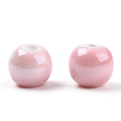 Glazed Porcelain Round Beads PORC-S489-6mm-16-1