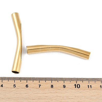 Ion Plating(IP) 202 Stainless Steel Curved Tube Beads STAS-Q336-08B-G-1