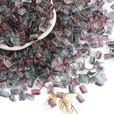 Transparent Spray Painted Glass Seed Beads SEED-L011-10A-03-1