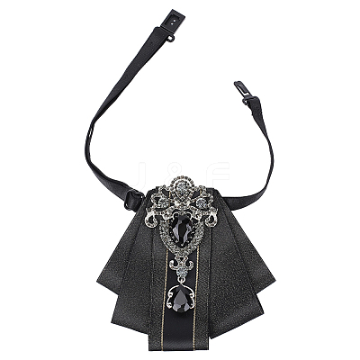 1Pc Detachable Polyester & Zinc Alloy & Glass Bowties Shoulder AJEW-HY0003-56-1