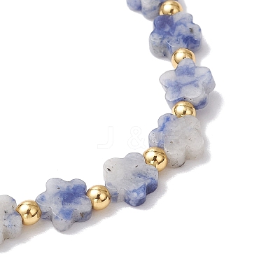 Natural Blue Spot Jasper Beads Stretch Bracelets for Women BJEW-JB11768-04-1