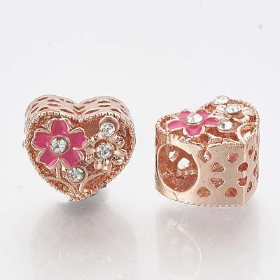 Alloy Rhinestone European Beads MPDL-Q209-025RG-1