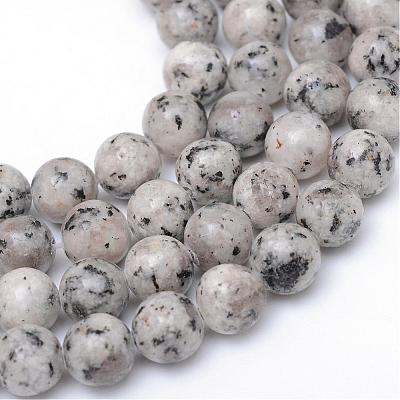 Natural Sesame Jasper/Kiwi Jasper Bead Strands G-R345-8mm-11-1