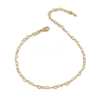 Brass Heart Link Bracelets for Women BJEW-G735-07G-01-1
