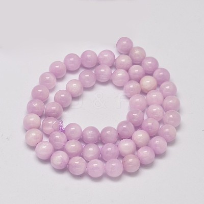 Round Grade A Natural Kunzite Beads Strands G-F289-36-8mm-1