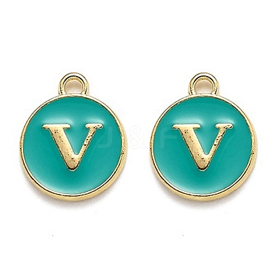 Golden Plated Alloy Enamel Charms X-ENAM-Q437-15V-1