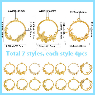 Rack Plating Ocean Theme Alloy Pendants FIND-SC0014-95-1