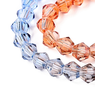 Gradient Color Baking Paint Glass Bead Strands DGLA-A039-T6mm-A014-1