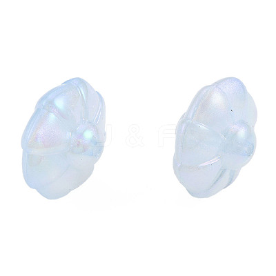 Rainbow Iridescent Plating Acrylic Beads OACR-N010-071-1