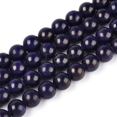 Dyed Natural Mashan Jade Round Beads Strands G-T139-6mm-67H-1