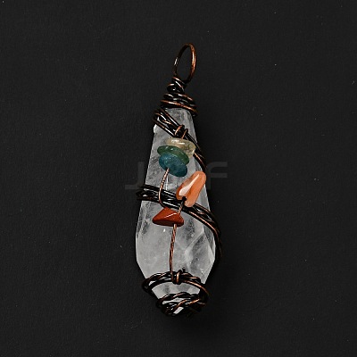 Natural Quartz Crystal Pointed Big Pendants G-G860-03R-07-1