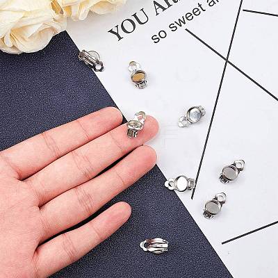 Non-Tarnish 304 Stainless Steel Clip-on Earring Findings LS-STAS-S079-81A-1