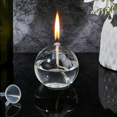 Transparent Glass Candle Holders with Candle Wick DIY-WH0308-997A-1