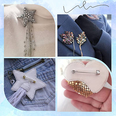 120Pcs 4 Styles Iron Brooch Findings IFIN-SP0001-33S-1