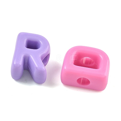 Opaque Acrylic European Beads OACR-K001-38-1