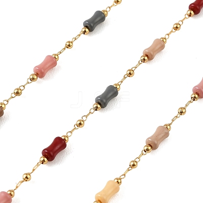 Handmade Brass Glass Beaded Chains GL-CBA1C06-14G-1