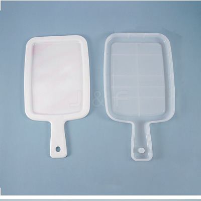 Rectangle Handle Dinner Plate Silicone Molds X-DIY-L021-59-1