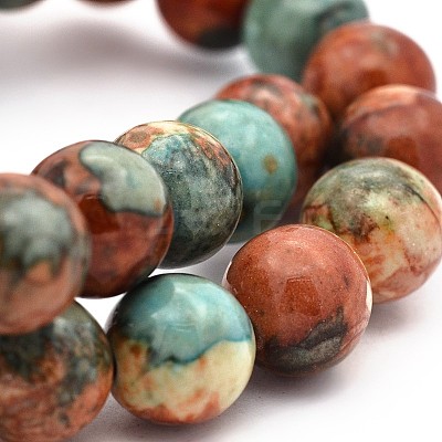 Synthetic Ocean White Jade Round Bead Strands X-G-M165-6mm-04-1