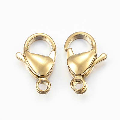 304 Stainless Steel Lobster Claw Clasps X-STAS-H352-01F-G-1