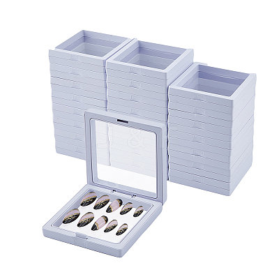 Square Plastic Jewelry Presentation Boxes LS-CON-WH0097-04-1