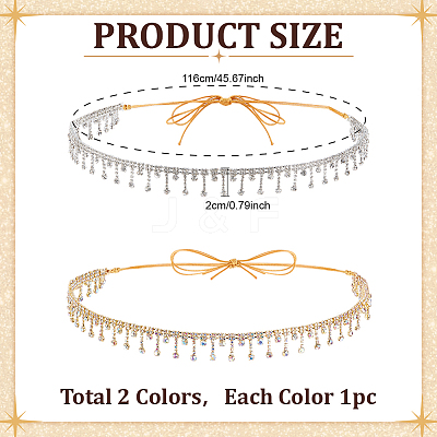 2Pcs Iron Rhinestone Cup Chain Hat Band HJEW-ME00028-1