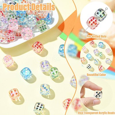 UV Plating Transparent Acrylic Beads MACR-CJC0004-32-1-1