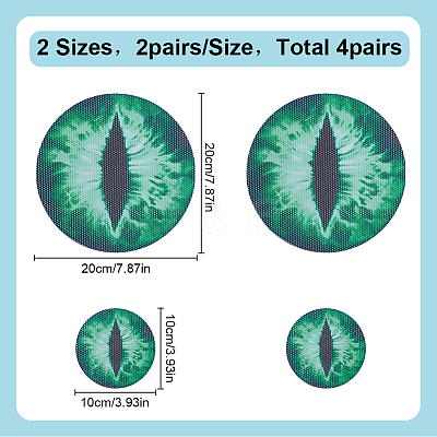 4 Pairs 2 Styles Eye PVC Headlight Car Sticker AJEW-HY0002-38B-1