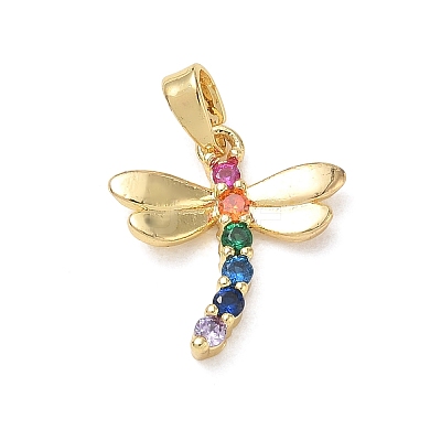 Brass Micro Pave Colorful Cubic Zirconia Pendants X-CU-CBA5CBE-02G-1