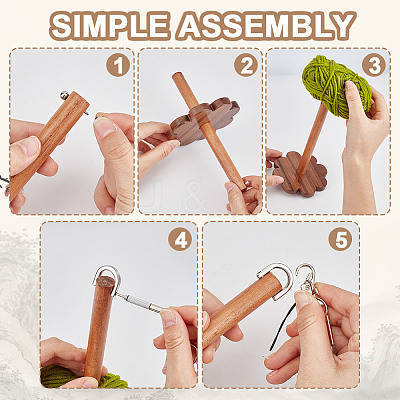 DIY Wooden Yarn Holder Kits TOOL-OC0002-04-1