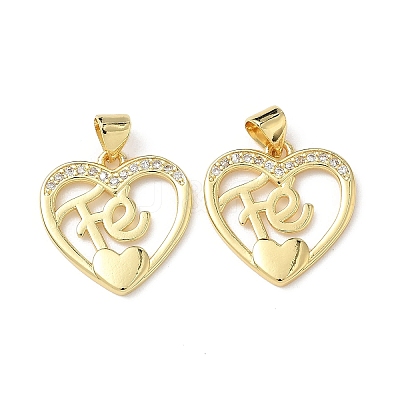 Brass Micro Pave Cubic Zirconia Pendants KK-L243-14G-06-1