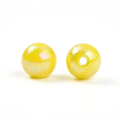 Electroplate Pearlized Glass Pearl Beads EGLA-T021-14B-09-1