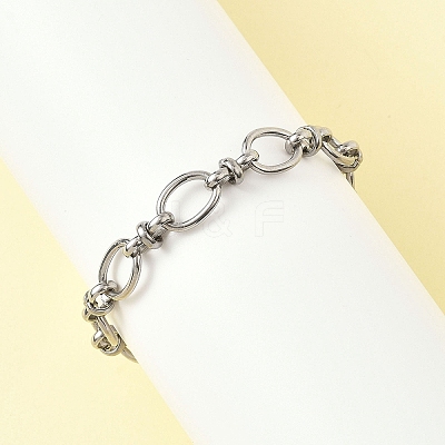 304 Stainless Steel Oval Link Chain Bracelets for Women BJEW-JB12855-02-1