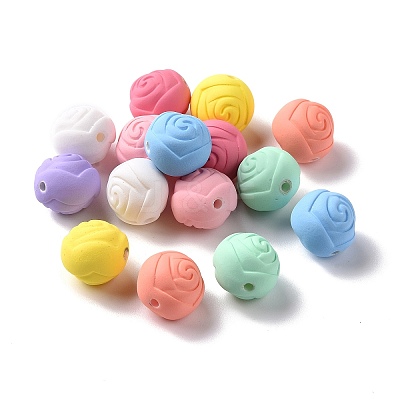 Spray Painted ABS Plastic Beads KY-G025-09-1