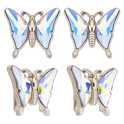 4Pcs Alloy & Glass Buckle BUTT-GA0001-05-1